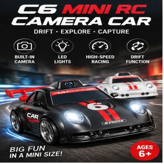 Mini Remote Control RC Car with Camera & LED Lights, High-Speed Racing Drift Car for Kids 6+