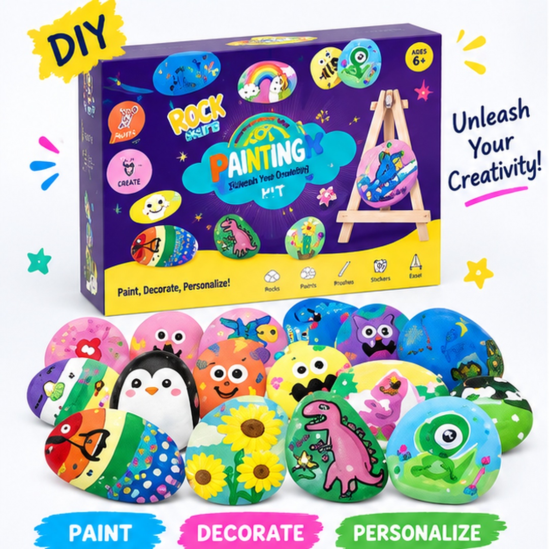 DIY Glow-in-the-Dark Rock Painting Craft Kit.