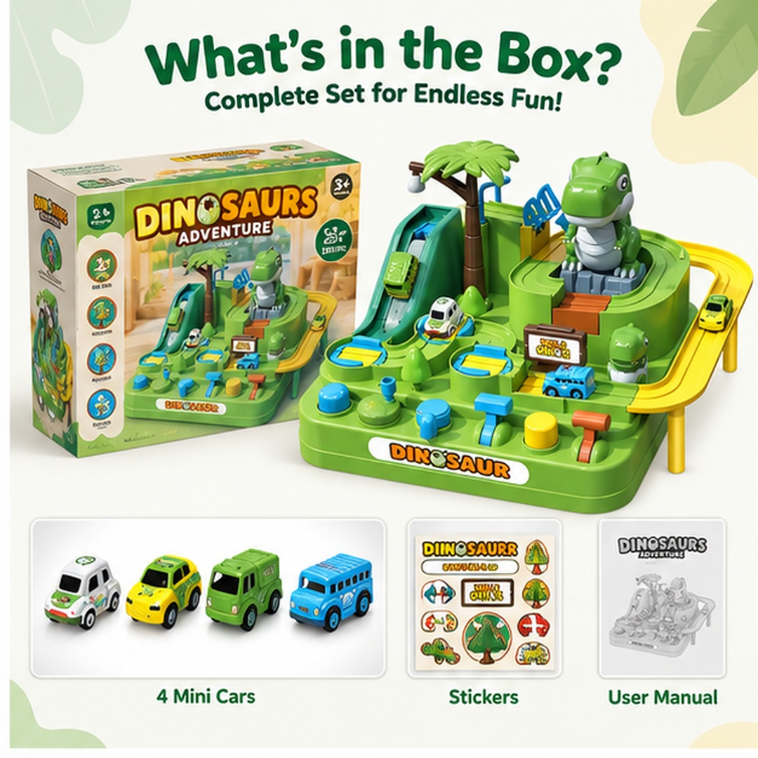 Dinosaurs Adventure Toy Cars Track For Kids - Image 2