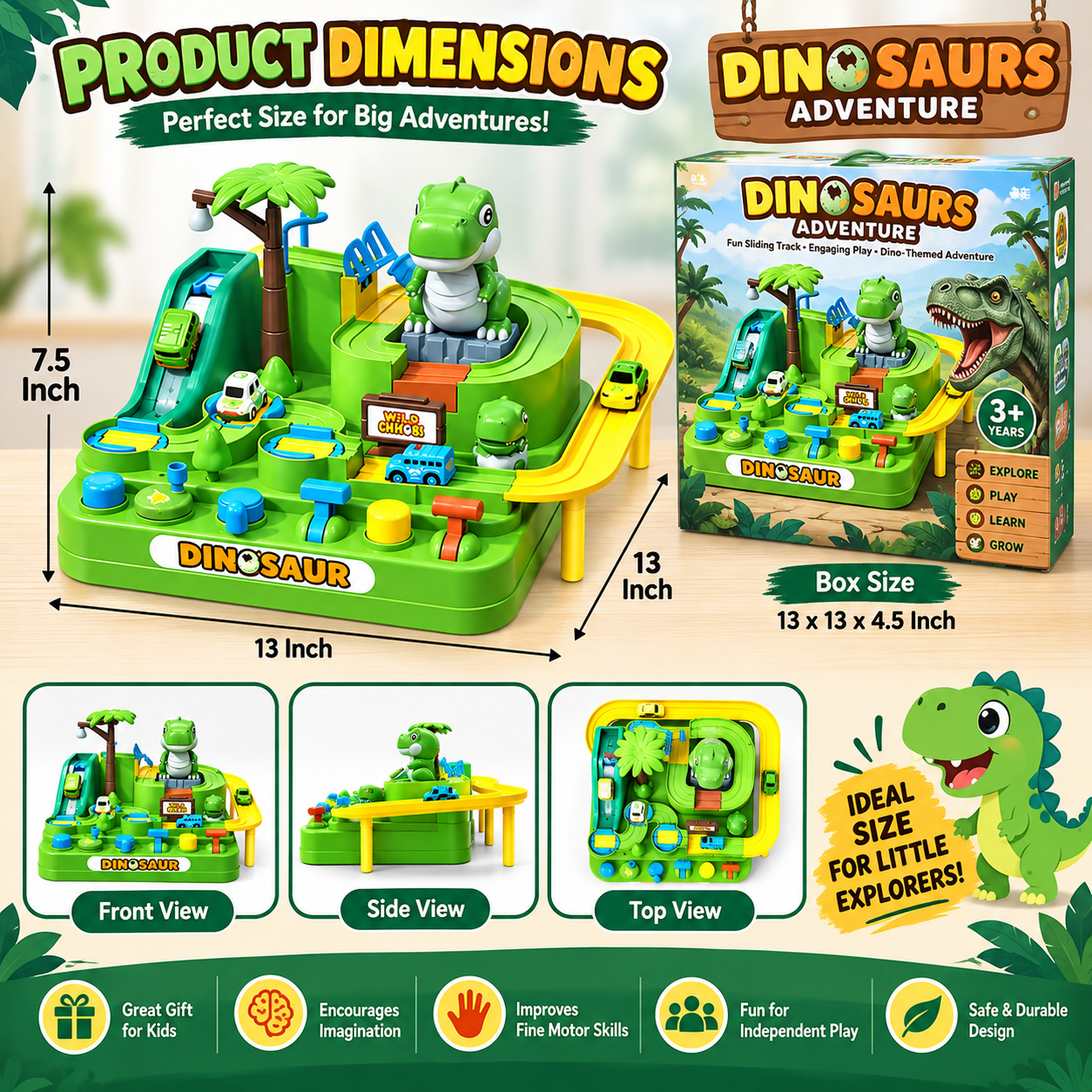 Dinosaurs Adventure Toy Cars Track For Kids - Image 4