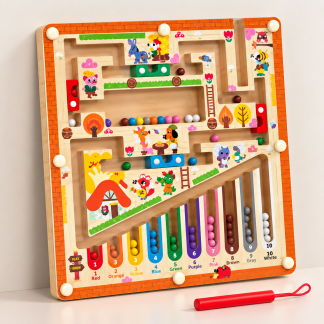 Montessori Magnetic Color and Number Maze Board
