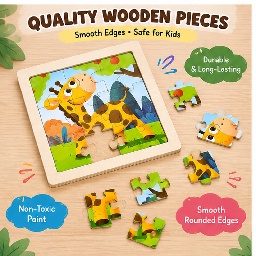 Montessori Wooden 3D Animal Jigsaw Puzzle for Toddlers - Image 3