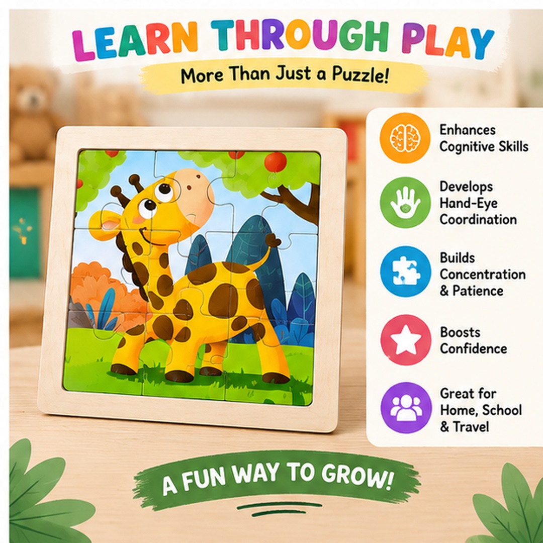 Montessori Wooden 3D Animal Jigsaw Puzzle for Toddlers - Image 4