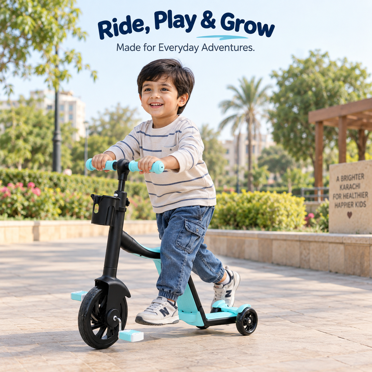 3-in-1 Multifunctional Convertible Toddler Scooter & Balance Bike - Image 2